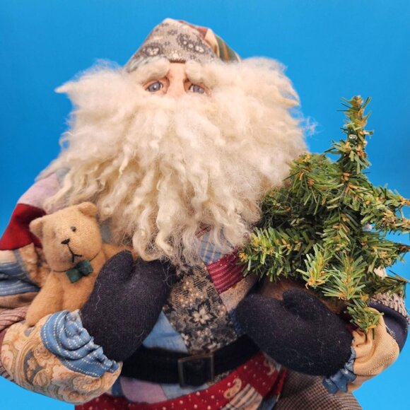 Bethany Lowe Santa on a Drum 1993 Signed 48/150 Quilt Teddy Bear Christmas Decor - Picture 6 of 12